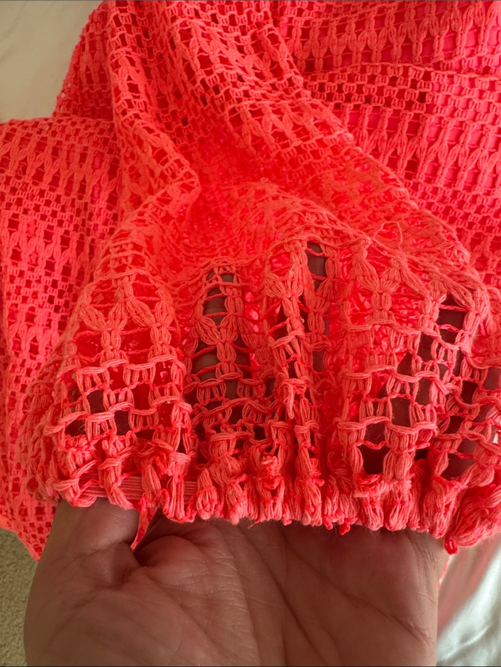 PatBO Resort Crochet Cutout Maxi Dress Coral Size 6 - Picture 10 of 11